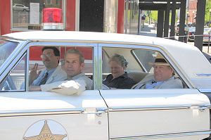 George Lindsey Film Festival - Look-a-likes in Mayberry Patrol Car