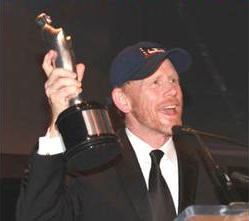 Ron Howard hoists his silver Hugo